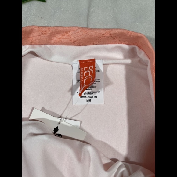 NEW Becca Chevron French Cut Bikini Bottoms in Salmon Pink [‎ Medium ] - Picture 9 of 12